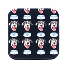 Great Dane T- Shirt Great Dane Dog - Black And White - Pattern T- Shirt Square Metal Box (black) by EnriqueJohnson