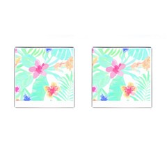 Hawaii T- Shirt Hawaii Flower Pattern T- Shirt Cufflinks (square) by EnriqueJohnson