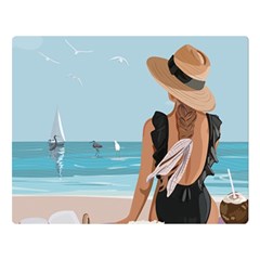 Rest By The Sea Two Sides Premium Plush Fleece Blanket (large) by SychEva