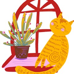Cat Pet Ginger Art Animal Cartoon Play Mat (square) by uniart180623