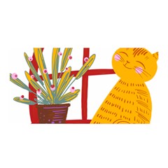 Cat Pet Ginger Art Animal Cartoon Satin Wrap 35  X 70  by uniart180623