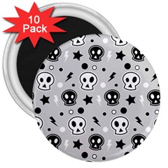 Skull-pattern- 3  Magnets (10 Pack)  by Ket1n9