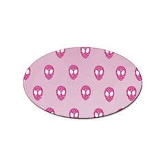 Alien Pattern Pink Sticker Oval (10 Pack) by Ket1n9