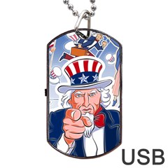 United States Of America Images Independence Day Dog Tag Usb Flash (one Side) by Ket1n9