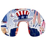 United States Of America Images Independence Day Travel Neck Pillow Back