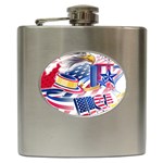 Independence Day United States Of America Hip Flask (6 oz) Front