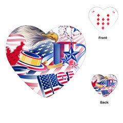 Independence Day United States Of America Playing Cards Single Design (heart) by Ket1n9