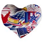 United States Of America Usa  Images Independence Day Large 19  Premium Heart Shape Cushions Back