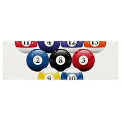 Racked Billiard Pool Balls Banner And Sign 12  X 4  by Ket1n9