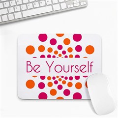Be Yourself Pink Orange Dots Circular Small Mousepad by Ket1n9