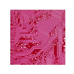 Pink Circuit Pattern Square Satin Scarf (30  X 30 ) by Ket1n9