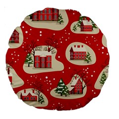 Christmas New Year Seamless Pattern Large 18  Premium Round Cushions by Ket1n9