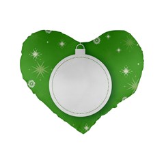Christmas-bauble-ball Standard 16  Premium Heart Shape Cushions by Ket1n9