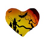 Halloween Night Terrors Standard 16  Premium Heart Shape Cushions Front