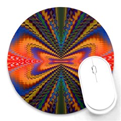 Casanova Abstract Art-colors Cool Druffix Flower Freaky Trippy Round Mousepad by Ket1n9