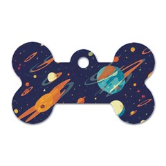 Space Galaxy Planet Universe Stars Night Fantasy Dog Tag Bone (one Side) by Ket1n9
