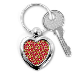 Christmas-paper-scrapbooking-pattern Key Chain (heart) by Grandong