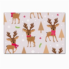 Christmas-seamless-pattern-with-reindeer Postcard 4 x 6  (pkg Of 10) by Grandong