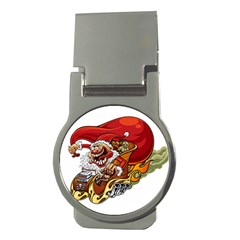 Funny Santa Claus Christmas Money Clips (round)  by Grandong