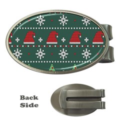 Beautiful-knitted-christmas-pattern -- Money Clips (oval)  by Grandong
