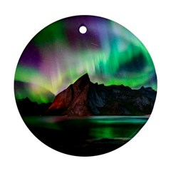 Aurora Borealis Nature Sky Light Ornament (round) by Grandong