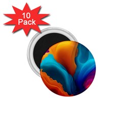 Colorful Fluid Art Abstract Modern 1 75  Magnets (10 Pack)  by Ravend