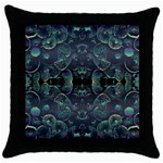 Background Pattern Mushrooms Throw Pillow Case (Black) Front
