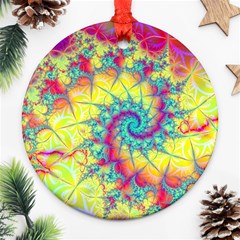 Fractal Spiral Abstract Background Ornament (round) by Ravend