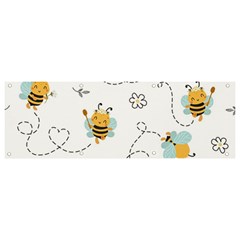 Bee Art Pattern Design Wallpaper Background Print Banner And Sign 9  X 3  by Vaneshop