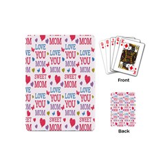 Love Mom Happy Mothers Day I Love Mom Graphic Playing Cards Single Design (mini) by Vaneshop