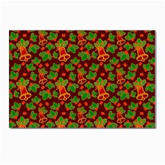 Template Christmas Pattern Postcard 4 x 6  (pkg Of 10) by Pakjumat