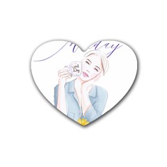 Monday 1 Rubber Heart Coaster (4 Pack) by SychEva