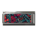 Vintage Flash Tattoos Designs Seamless Pattern Superlink Italian Charm (9mm) Front