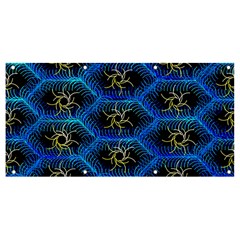Blue Bee Hive Pattern Banner And Sign 8  X 4  by Amaryn4rt
