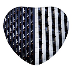 Architecture-building-pattern Heart Glass Fridge Magnet (4 Pack) by Amaryn4rt