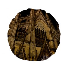 Cologne-church-evening-showplace Standard 15  Premium Round Cushions by Amaryn4rt