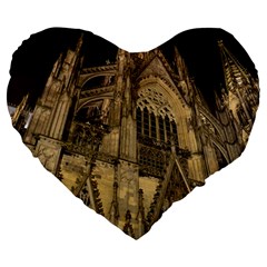 Cologne-church-evening-showplace Large 19  Premium Heart Shape Cushions by Amaryn4rt