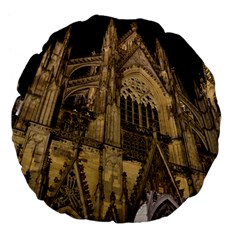 Cologne-church-evening-showplace Large 18  Premium Flano Round Cushions by Amaryn4rt