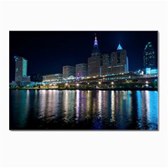 Cleveland Building City By Night Postcards 5  X 7  (pkg Of 10) by Amaryn4rt
