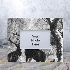 Stag-deer-forest-winter-christmas White Tabletop Photo Frame 4 x6  by Amaryn4rt