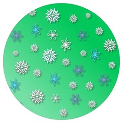 Snowflakes-winter-christmas-overlay Round Trivet by Amaryn4rt