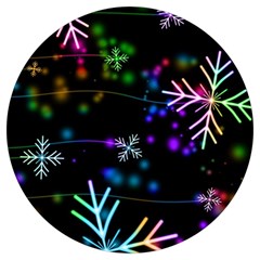 Snowflakes Snow Winter Christmas Round Trivet by Amaryn4rt