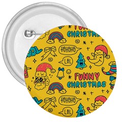 Colorful-funny-christmas-pattern Cool Ho Ho Ho Lol 3  Buttons by Amaryn4rt