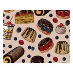 Seamless-pattern-with-sweet-cakes-berries Two Sides Premium Plush Fleece Blanket (Large) Blanket Back
