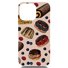 Seamless-pattern-with-sweet-cakes-berries Iphone 14 Pro Max Black Uv Print Case by Amaryn4rt