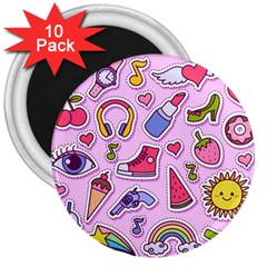 Fashion-patch-set 3  Magnets (10 Pack)  by Amaryn4rt
