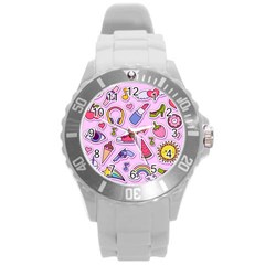 Fashion-patch-set Round Plastic Sport Watch (l) by Amaryn4rt