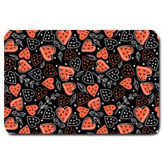 Seamless-vector-pattern-with-watermelons-hearts-mint Large Doormat by Amaryn4rt