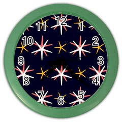 Sea-stars-pattern-sea-texture Color Wall Clock by Amaryn4rt