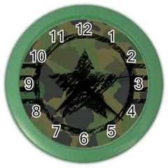 Military-camouflage-design Color Wall Clock by Amaryn4rt